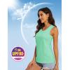 imageMAGCOMSEN Womens Sleeveless Workout Shirts UPF 80 Dry Fit Running Wicking Tank Tops Athletic Gym Summer TopsMint Green