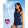 imageMAGCOMSEN Womens Sleeveless Workout Shirts UPF 80 Dry Fit Running Wicking Tank Tops Athletic Gym Summer TopsNavy