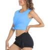 imageMAGCOMSEN Womens Sleeveless Workout Shirts UPF 80 Dry Fit Running Wicking Tank Tops Athletic Gym Summer TopsWaterfall Blue
