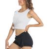 imageMAGCOMSEN Womens Sleeveless Workout Shirts UPF 80 Dry Fit Running Wicking Tank Tops Athletic Gym Summer TopsWhite
