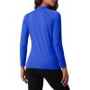 imageMAGCOMSEN Womens Thermal Shirts Mock Turtleneck Fleece Lined Long Sleeve Workout Underwear Base Layer Pullover TopsColour Blue