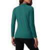 imageMAGCOMSEN Womens Thermal Shirts Mock Turtleneck Fleece Lined Long Sleeve Workout Underwear Base Layer Pullover TopsEmerald Green