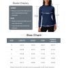imageMAGCOMSEN Womens Thermal Shirts Mock Turtleneck Fleece Lined Long Sleeve Workout Underwear Base Layer Pullover TopsNavy