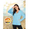 imageMAGCOMSEN Womens UPF 50 Sun Protection Jacket Long Sleeve Zip Up Cooling Lightweight Hoodie Hiking ShirtLight Blue
