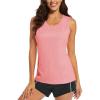 imageMAGCOMSEN Womens Sleeveless Workout Shirts UPF 80 Dry Fit Running Wicking Tank Tops Athletic Gym Summer Tops01pink