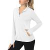 imageMAGCOMSEN Womens UPF 50 Sun Protection Jacket Long Sleeve Zip Up Cooling Lightweight Hoodie Hiking ShirtWhite