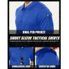 imageMAGCOMSEN Mens Polo Shirt Quick Dry Performance Short Sleeve Tactical Shirts Pique Jersey Golf ShirtBlue