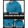 imageMAGCOMSEN Mens Polo Shirt Quick Dry Performance Short Sleeve Tactical Shirts Pique Jersey Golf ShirtBlue Greenshort