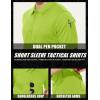 imageMAGCOMSEN Mens Polo Shirt Quick Dry Performance Short Sleeve Tactical Shirts Pique Jersey Golf ShirtFlourescent Greenshort