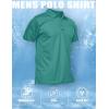 imageMAGCOMSEN Mens Polo Shirt Quick Dry Performance Short Sleeve Tactical Shirts Pique Jersey Golf ShirtGrey Green