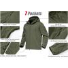 imageMAGCOMSEN Mens Tactical Jacket 7 Pockets Performance Fleece Lined Water Resistant Soft Shell Winter CoatsArmy Green