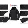 imageMAGCOMSEN Mens Tactical Jacket 7 Pockets Performance Fleece Lined Water Resistant Soft Shell Winter CoatsBlack