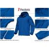 imageMAGCOMSEN Mens Tactical Jacket 7 Pockets Performance Fleece Lined Water Resistant Soft Shell Winter CoatsBright Blue