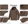 imageMAGCOMSEN Mens Tactical Jacket 7 Pockets Performance Fleece Lined Water Resistant Soft Shell Winter CoatsCoffee