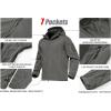 imageMAGCOMSEN Mens Tactical Jacket 7 Pockets Performance Fleece Lined Water Resistant Soft Shell Winter CoatsGray