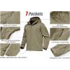 imageMAGCOMSEN Mens Tactical Jacket 7 Pockets Performance Fleece Lined Water Resistant Soft Shell Winter CoatsKhaki