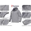 imageMAGCOMSEN Mens Tactical Jacket 7 Pockets Performance Fleece Lined Water Resistant Soft Shell Winter CoatsLight Grey
