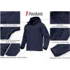 imageMAGCOMSEN Mens Tactical Jacket 7 Pockets Performance Fleece Lined Water Resistant Soft Shell Winter CoatsNavy