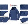 imageMAGCOMSEN Mens Tactical Jacket 7 Pockets Performance Fleece Lined Water Resistant Soft Shell Winter CoatsRoyal Blue