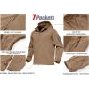 imageMAGCOMSEN Mens Tactical Jacket 7 Pockets Performance Fleece Lined Water Resistant Soft Shell Winter CoatsSand