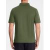 imageMAGCOMSEN Polo Shirts for Men with Pocket Short Sleeve Collared Golf Shirts Quick Dry Pique Performance Athletic SummerArmy Green