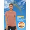 imageMAGCOMSEN Womens Short Sleeve TShirts UPF 50 Sun Protection Quick Dry Athletic Running Workout Rash Guard TopsApricot