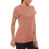 imageMAGCOMSEN Womens Short Sleeve TShirts UPF 50 Sun Protection Quick Dry Athletic Running Workout Rash Guard TopsApricot