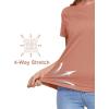 imageMAGCOMSEN Womens Short Sleeve TShirts UPF 50 Sun Protection Quick Dry Athletic Running Workout Rash Guard TopsApricot