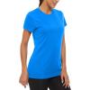 imageMAGCOMSEN Womens Short Sleeve TShirts UPF 50 Sun Protection Quick Dry Athletic Running Workout Rash Guard TopsAzure