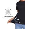 imageMAGCOMSEN Womens Short Sleeve TShirts UPF 50 Sun Protection Quick Dry Athletic Running Workout Rash Guard TopsBlack