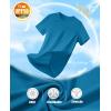 imageMAGCOMSEN Womens Short Sleeve TShirts UPF 50 Sun Protection Quick Dry Athletic Running Workout Rash Guard TopsBlue Green