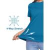imageMAGCOMSEN Womens Short Sleeve TShirts UPF 50 Sun Protection Quick Dry Athletic Running Workout Rash Guard TopsBlue Green