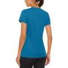 imageMAGCOMSEN Womens Short Sleeve TShirts UPF 50 Sun Protection Quick Dry Athletic Running Workout Rash Guard TopsBlue Green