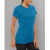 imageMAGCOMSEN Womens Short Sleeve TShirts UPF 50 Sun Protection Quick Dry Athletic Running Workout Rash Guard TopsBlue Green