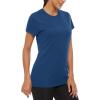 imageMAGCOMSEN Womens Short Sleeve TShirts UPF 50 Sun Protection Quick Dry Athletic Running Workout Rash Guard TopsBlue Grey