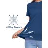 imageMAGCOMSEN Womens Short Sleeve TShirts UPF 50 Sun Protection Quick Dry Athletic Running Workout Rash Guard TopsBlue Grey