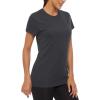 imageMAGCOMSEN Womens Short Sleeve TShirts UPF 50 Sun Protection Quick Dry Athletic Running Workout Rash Guard TopsDark Gery