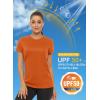 imageMAGCOMSEN Womens Short Sleeve TShirts UPF 50 Sun Protection Quick Dry Athletic Running Workout Rash Guard TopsDark Orange