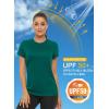 imageMAGCOMSEN Womens Short Sleeve TShirts UPF 50 Sun Protection Quick Dry Athletic Running Workout Rash Guard TopsEmerald Green