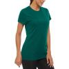imageMAGCOMSEN Womens Short Sleeve TShirts UPF 50 Sun Protection Quick Dry Athletic Running Workout Rash Guard TopsEmerald Green