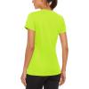 imageMAGCOMSEN Womens Short Sleeve TShirts UPF 50 Sun Protection Quick Dry Athletic Running Workout Rash Guard TopsFluorescent Green