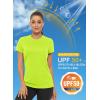 imageMAGCOMSEN Womens Short Sleeve TShirts UPF 50 Sun Protection Quick Dry Athletic Running Workout Rash Guard TopsFluorescent Green