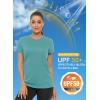imageMAGCOMSEN Womens Short Sleeve TShirts UPF 50 Sun Protection Quick Dry Athletic Running Workout Rash Guard TopsGrey Green