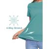 imageMAGCOMSEN Womens Short Sleeve TShirts UPF 50 Sun Protection Quick Dry Athletic Running Workout Rash Guard TopsGrey Green