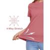 imageMAGCOMSEN Womens Short Sleeve TShirts UPF 50 Sun Protection Quick Dry Athletic Running Workout Rash Guard TopsGrey Pink