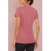 imageMAGCOMSEN Womens Short Sleeve TShirts UPF 50 Sun Protection Quick Dry Athletic Running Workout Rash Guard TopsGrey Pink