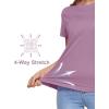 imageMAGCOMSEN Womens Short Sleeve TShirts UPF 50 Sun Protection Quick Dry Athletic Running Workout Rash Guard TopsGrey Pruple