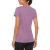 imageMAGCOMSEN Womens Short Sleeve TShirts UPF 50 Sun Protection Quick Dry Athletic Running Workout Rash Guard TopsGrey Pruple