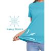 imageMAGCOMSEN Womens Short Sleeve TShirts UPF 50 Sun Protection Quick Dry Athletic Running Workout Rash Guard TopsIce Blue