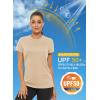 imageMAGCOMSEN Womens Short Sleeve TShirts UPF 50 Sun Protection Quick Dry Athletic Running Workout Rash Guard TopsLight Apricot